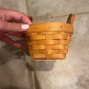 Longaberger Woven Tan small Basket with Handles